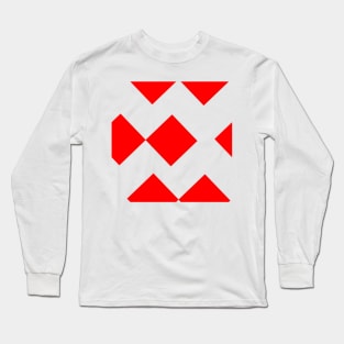 Red Diamond Squares Long Sleeve T-Shirt